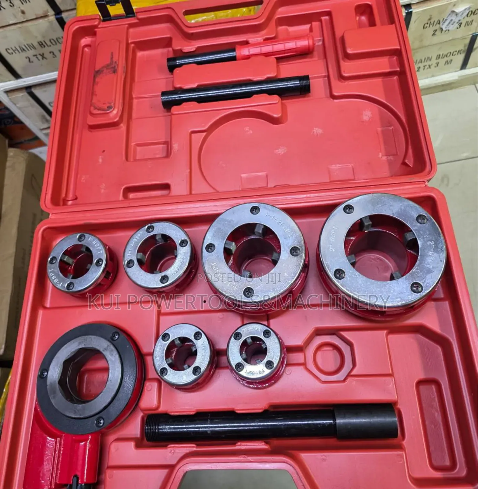 Manual Ratcheting Pipe Threader Set / 7pcs Ratchet Die Stock