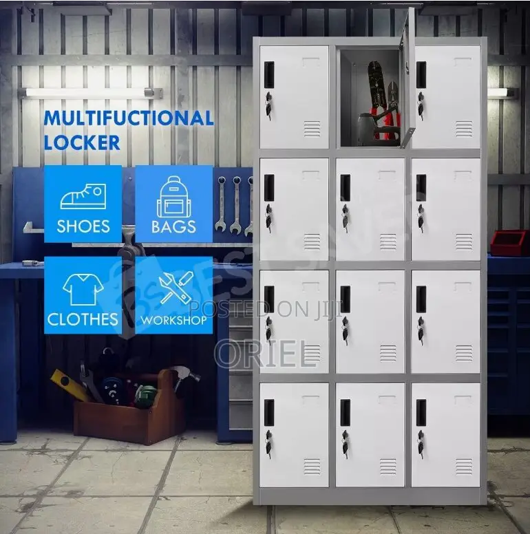Modern Office Cabinet : 12 Doors Locker Steel Cabinet