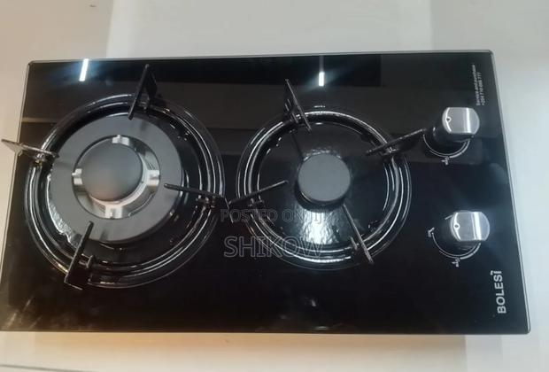 Bolesi Hob 2 Burners Inbuilt Gas Glass Tampared Hod