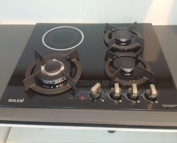 Bolesi Hob 3 Gas Burners +1 Infrared With Gas Sensor Inbuilt Cooker