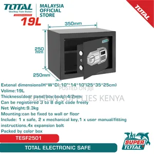 Safe Box Total Electronic Safe 19 L Digital Lock Security Cash Money