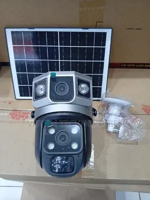 Rechargeable Battery 12mp 4g PTZ Rotating Dual Lens Solar Camera
