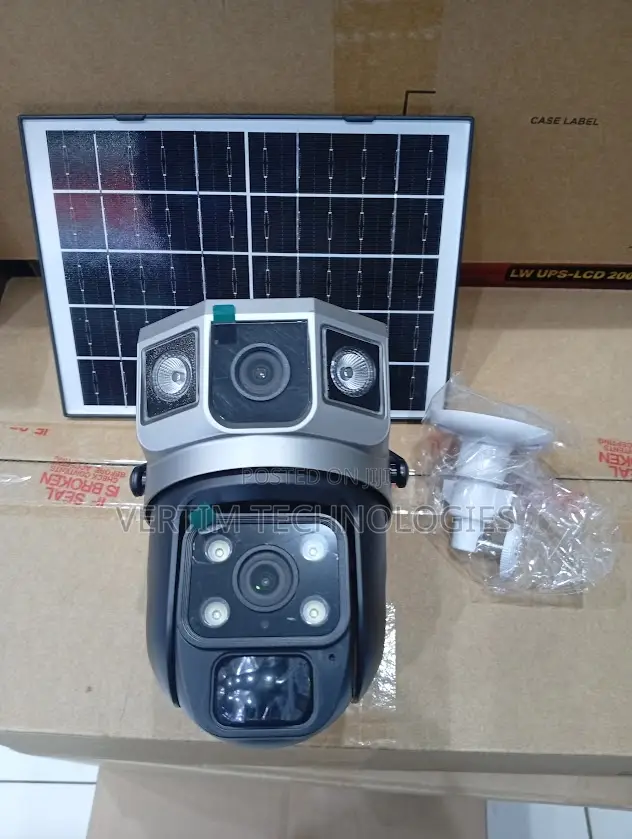 Rechargeable Battery 12mp 4g PTZ Rotating Dual Lens Solar Camera
