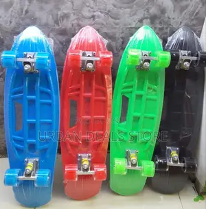 Graphic Fish Shape Skate Board Rubber Wheels Wheels With Lights Long
