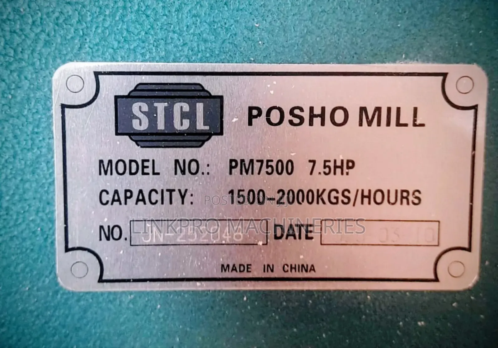 Pm7500 STCL Poshomill With 7.5hp Motor