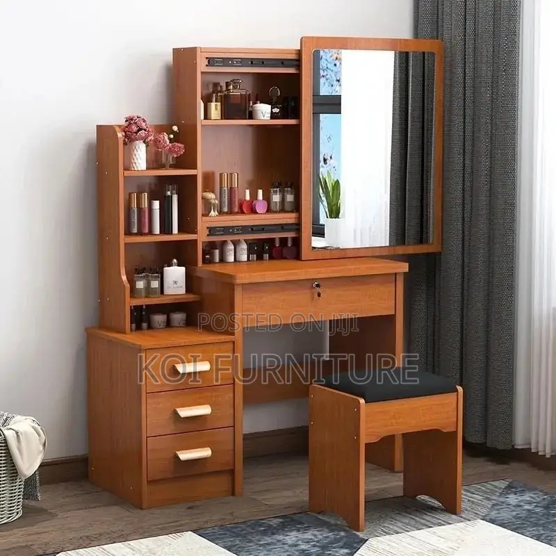 Dressers; Home Vanity Set With Sliding Mirror