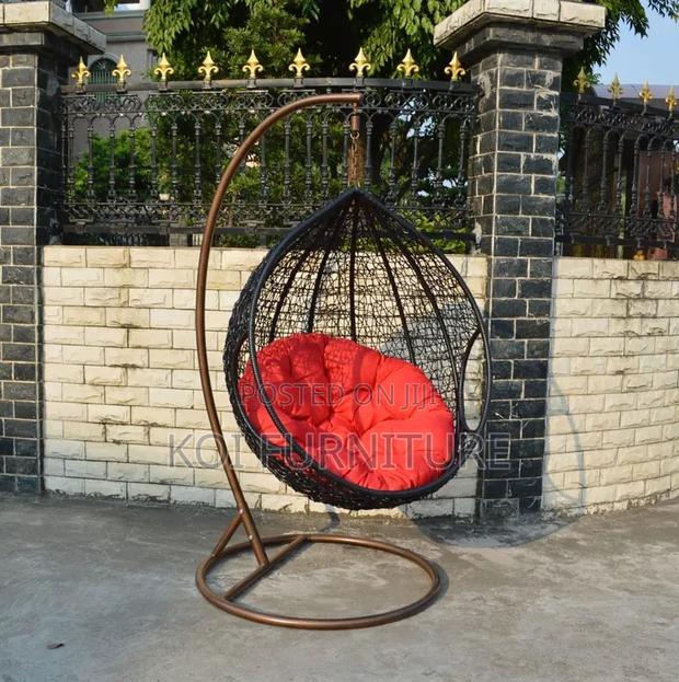 Home Chairs; Rattan Leather Hanging Hammock Chair - thumbnail 3