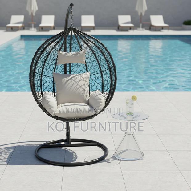 Home Chairs; Rattan Leather Hanging Hammock Chair - thumbnail 6