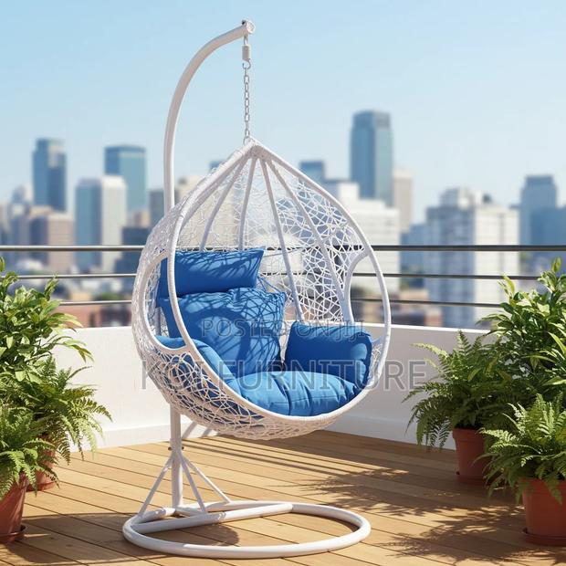 Home Chairs; Rattan Leather Hanging Hammock Chair - thumbnail 8