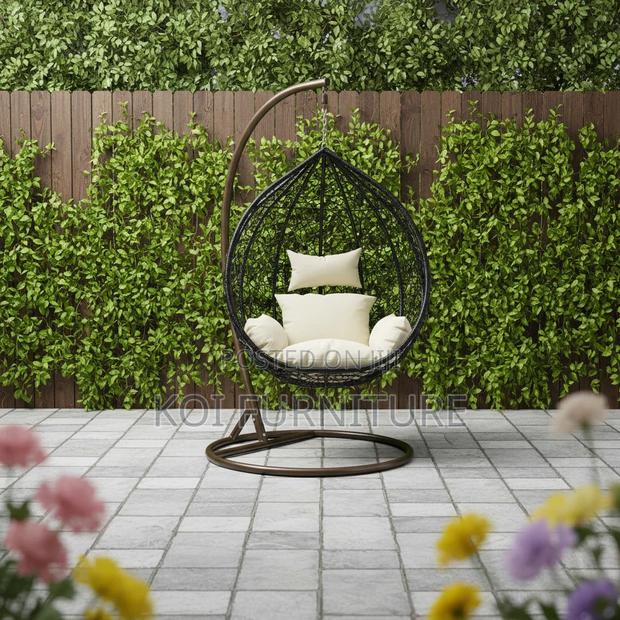 Home Chairs; Rattan Leather Hanging Hammock Chair - thumbnail 9