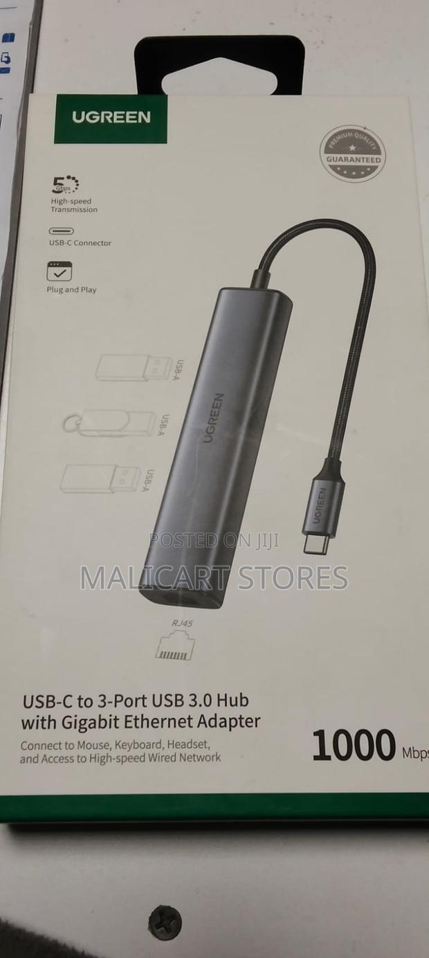 Ugreen Cm475 Usb 3.0-to 3*Usb Hub + Gigabit Converter