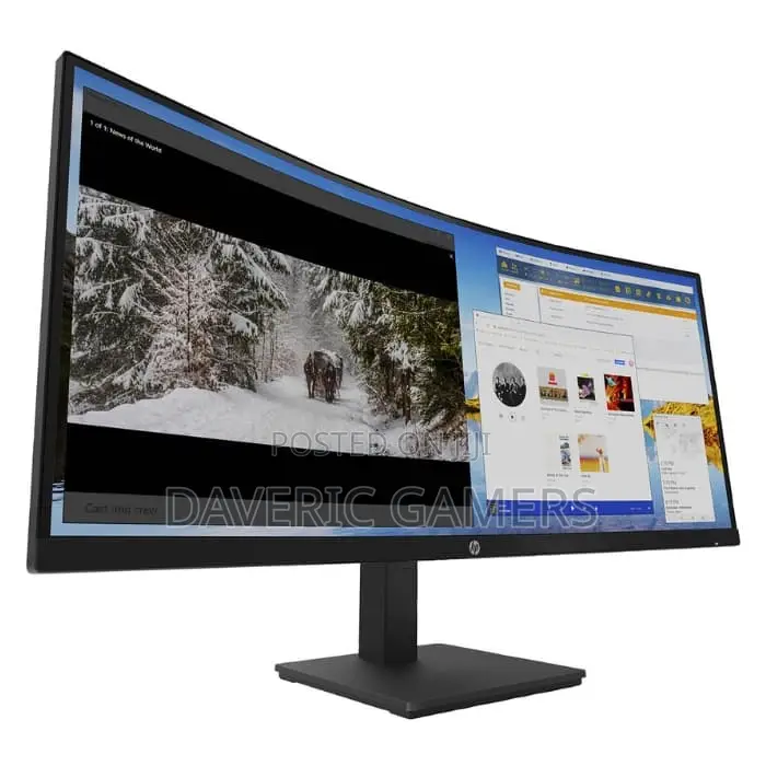 Hp M34d 34-Inch WQHD Curved Monitor – 3440×1440 Wide Usb-C Display