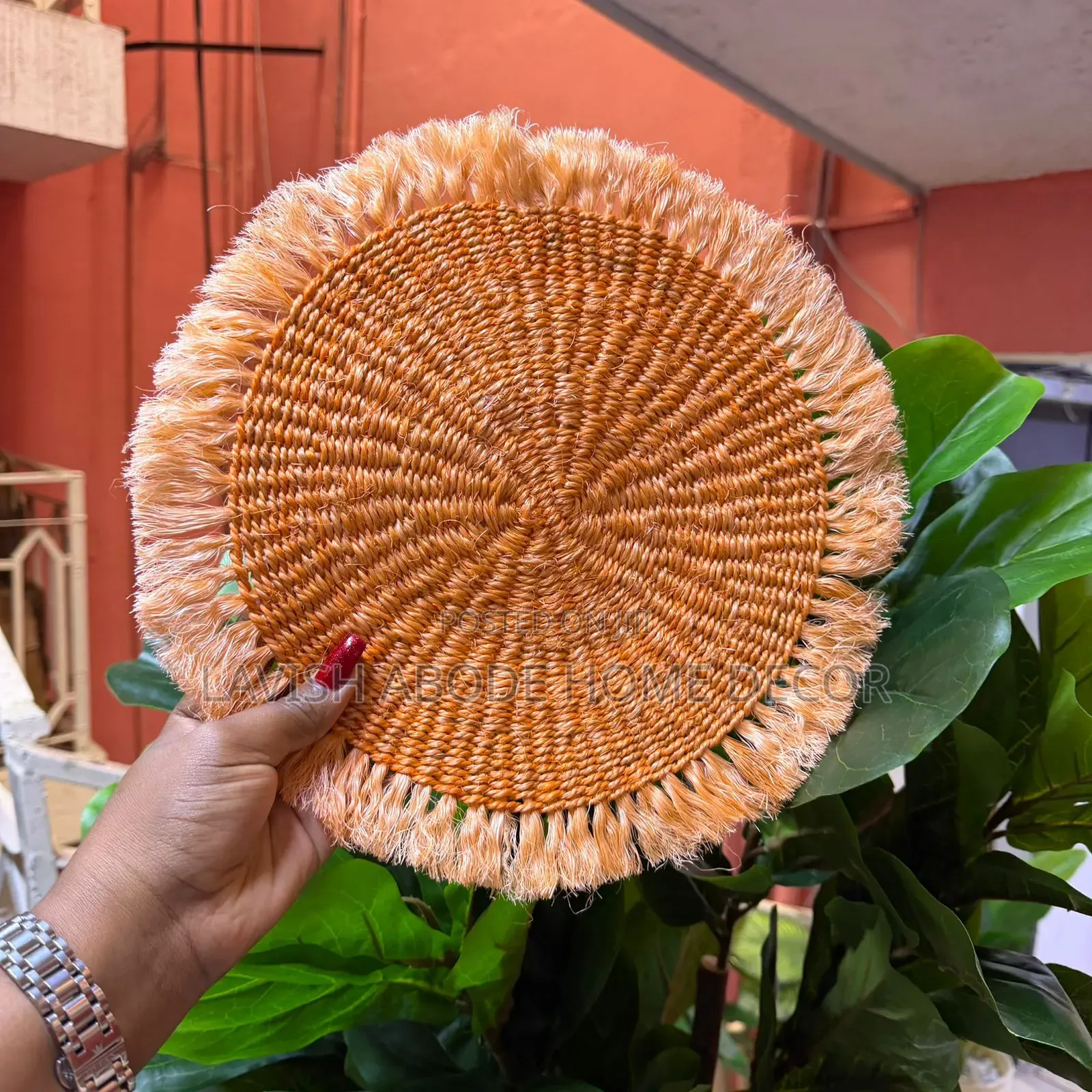 Orange Sisal Mat
