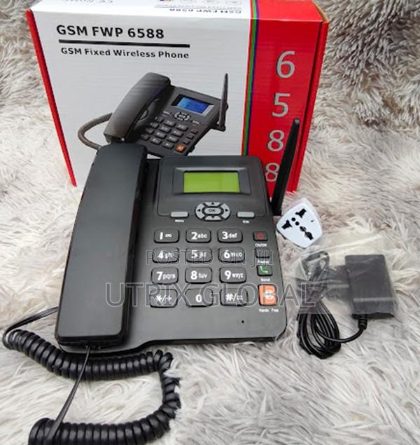 Gsm 6588 Dual Sim Desk Phone Strong Signal Long Battery