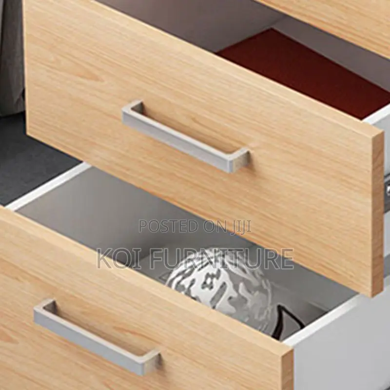 Office Cabinet; Wooden Pedestral Cabinet With Three Lockers