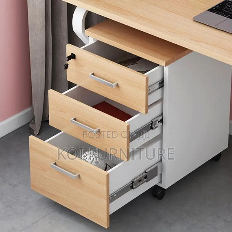 Office Cabinet; Wooden Pedestral Cabinet With Three Lockers