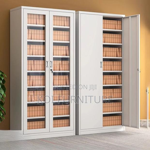 Office Cabinet; Two Doors Cabinet With Glass Front View