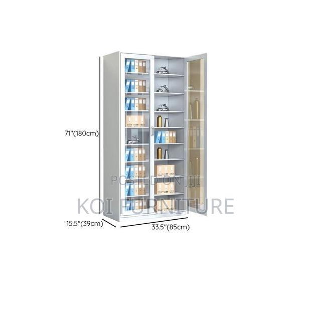 Office Cabinet; Two Doors Cabinet With Glass Front View - thumbnail 2