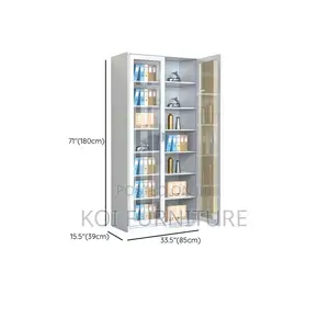 Office Cabinet; Two Doors Cabinet With Glass Front View