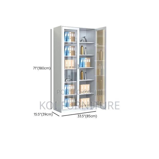 Office Cabinet; Two Doors Cabinet With Glass Front View - thumbnail 5