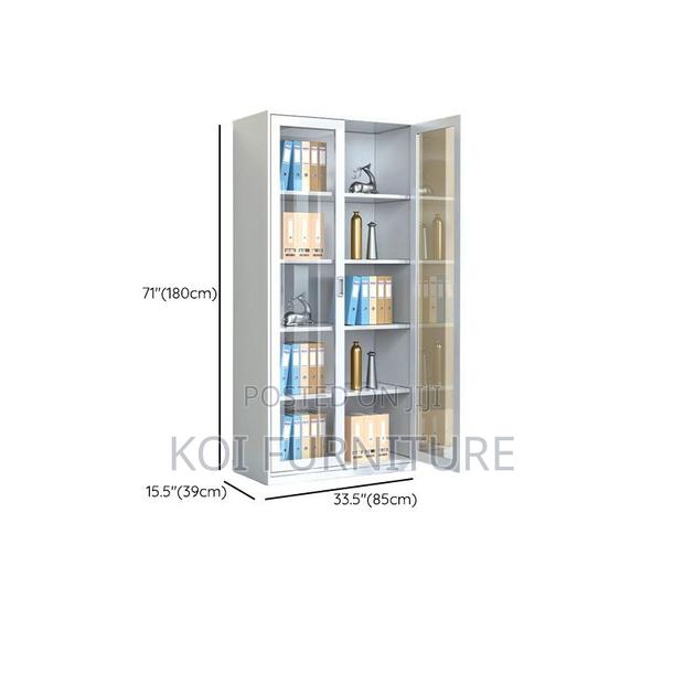 Office Cabinet; Two Doors Cabinet With Glass Front View - thumbnail 6