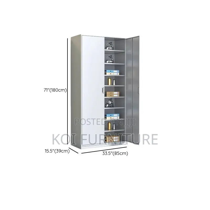 Office Cabinet; Two Doors Cabinet With Glass Front View