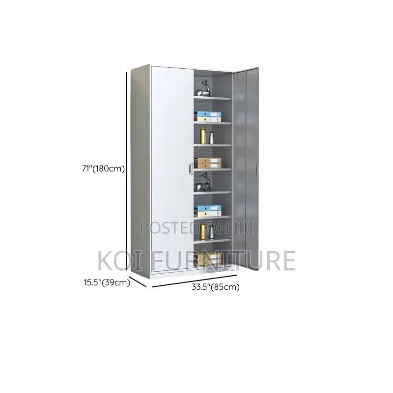 Office Cabinet; Two Doors Cabinet With Glass Front View