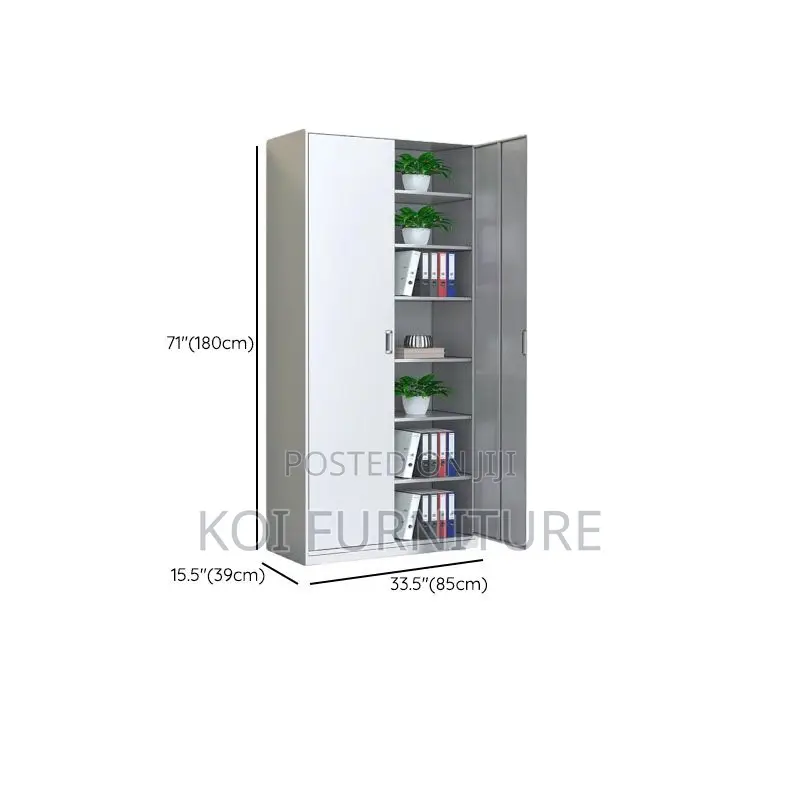 Office Cabinet; Two Doors Cabinet With Glass Front View