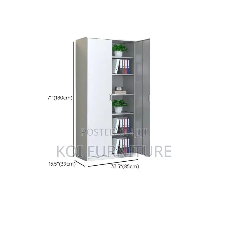 Office Cabinet; Two Doors Cabinet With Glass Front View