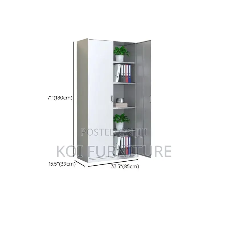 Office Cabinet; Two Doors Cabinet With Glass Front View