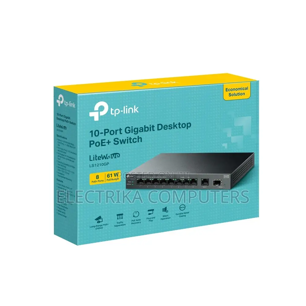 Ls1210gp New
10-Port Gigabit Desktop Switch With 8-Port Poe+