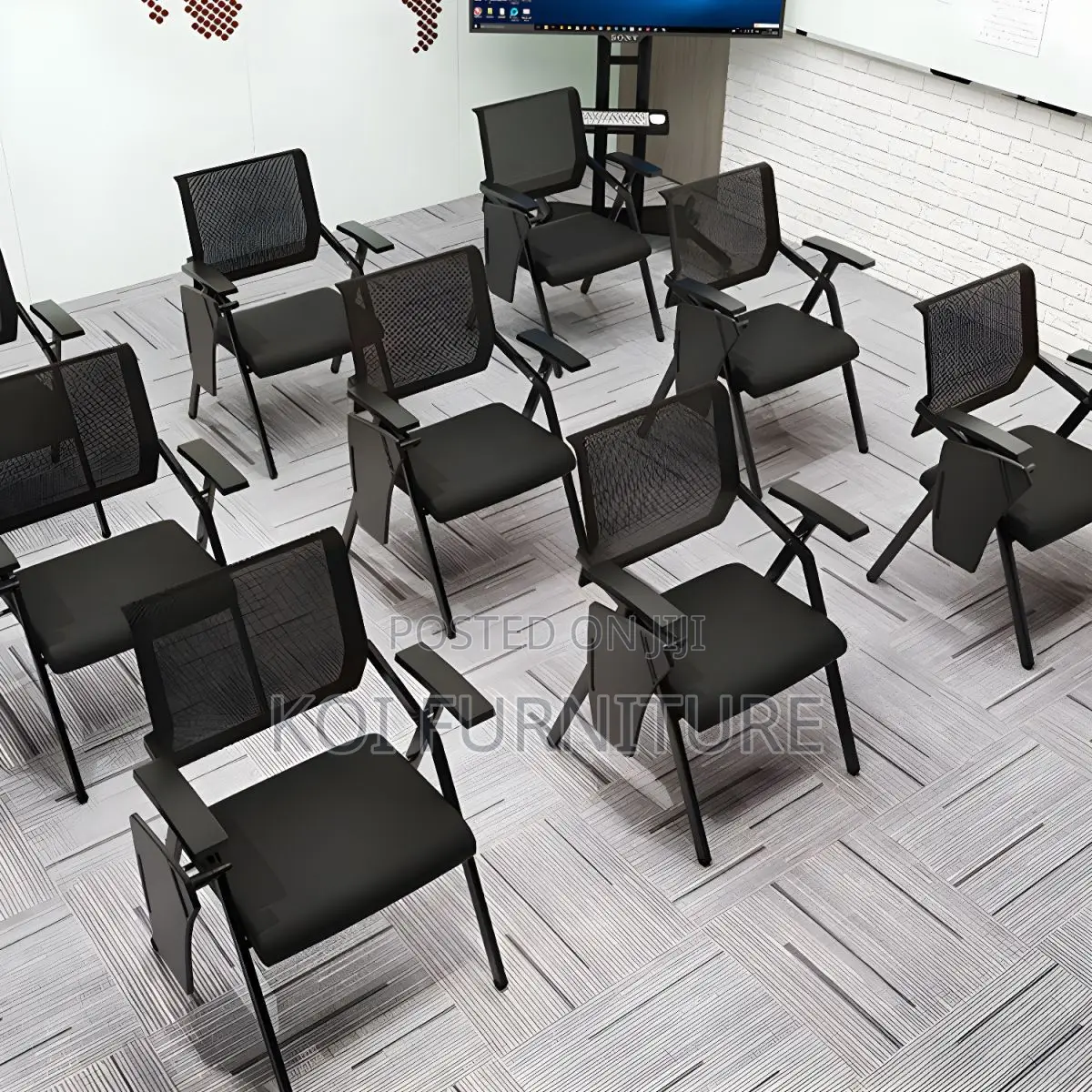 Home Chairs; Mid Back Mesh Conference Chair With Write Pad