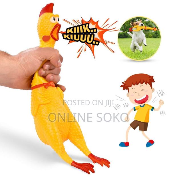 Screaming Rubber Chicken Squeeze Toy Stress Relief For Kids Pets