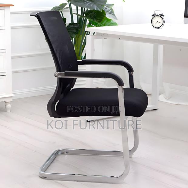Office Chairs; Modern Fixed Arms Office Chair Lumbar Support - main view