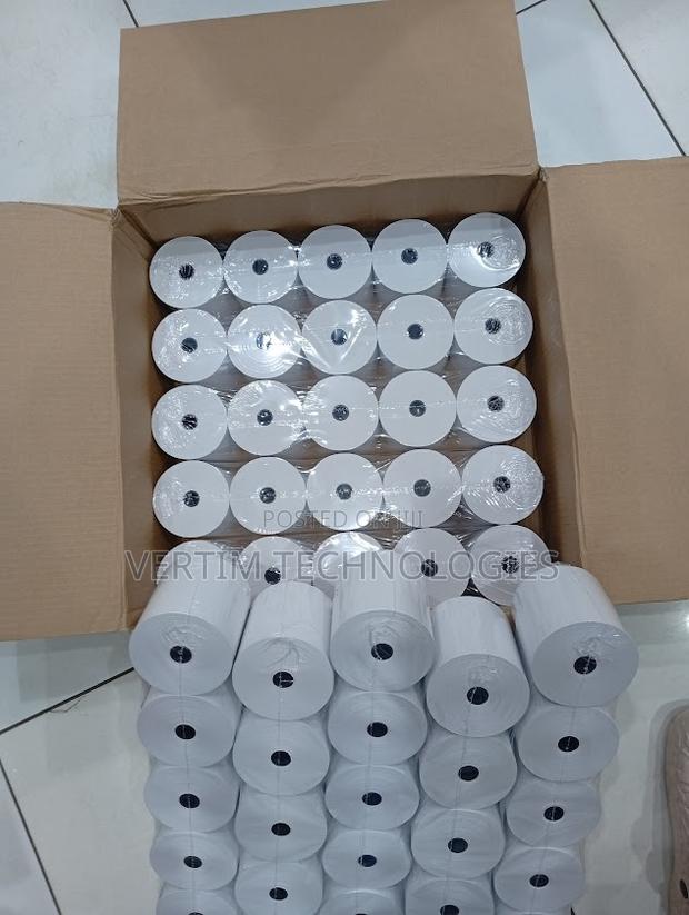 Clean Printing 50 Pieces 80mm by 80mm by 13mm Thermal Paper Rolls