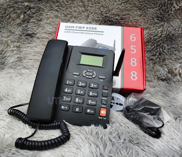 GSM 6588 Dual Sim Desk Phone Strong Signal Long Battery