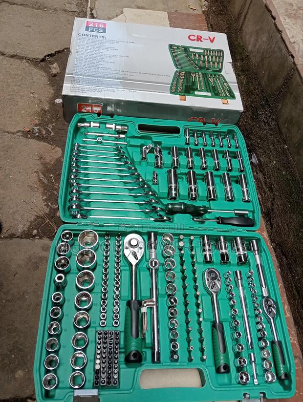 216pcs Chrome Socket Wrenches Mechanical Toolset - main view