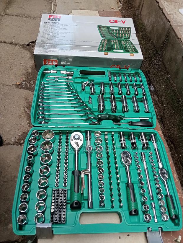 216pcs Chrome Socket Wrenches Mechanical Toolset - thumbnail 2