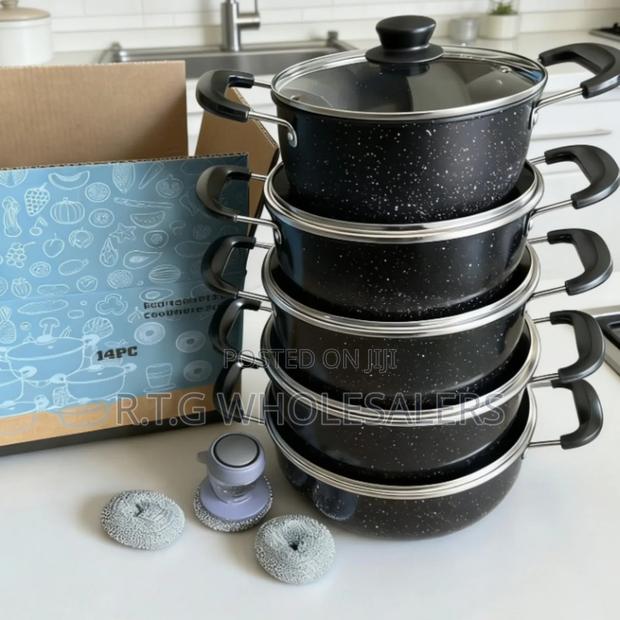 Complete 14-Piece Non-Stick Kitchen Cookware Set