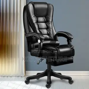 Office Chair; Leather 
Ergonomic Office Chair With Simplistic Style