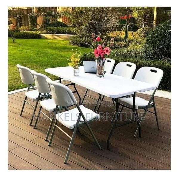 6 Seater Foldable Dining Table and Chairs Set