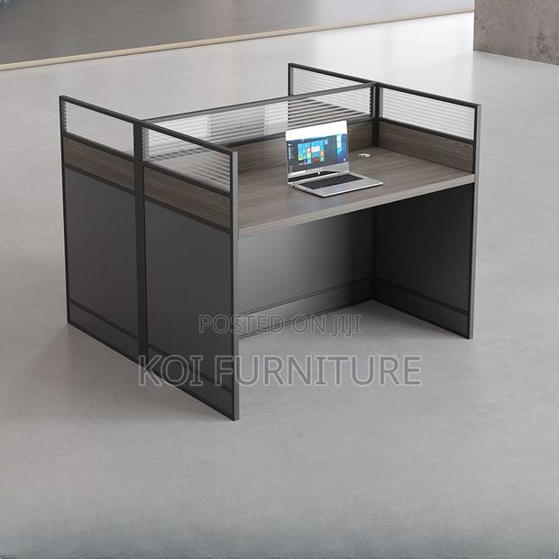 Office Workstation; Gray Rectangular Two User Workstation