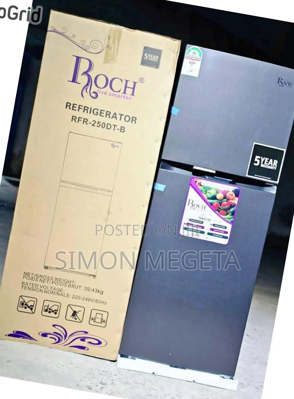New Arrivals Roch Double Door Fridge 250 Litres Available