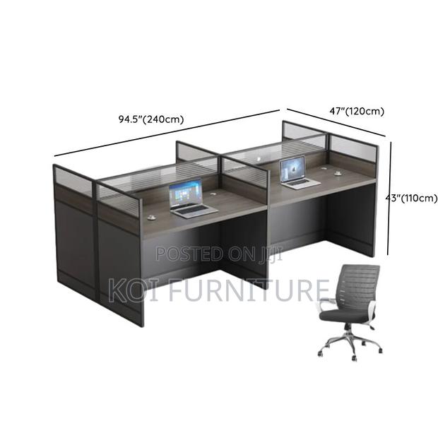 Office Workstation; Gray Rectangular Two User Workstation - thumbnail 3