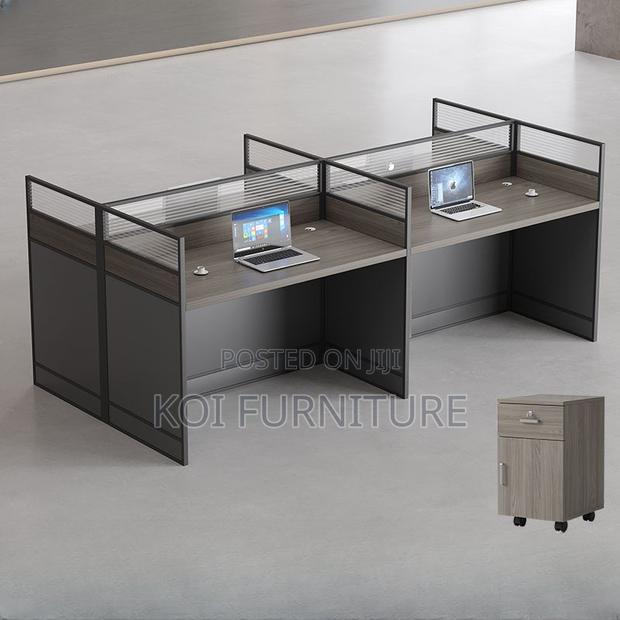 Office Workstation; Gray Rectangular Two User Workstation - thumbnail 5