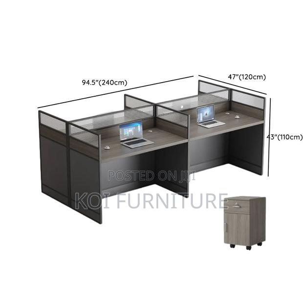 Office Workstation; Gray Rectangular Two User Workstation - thumbnail 7