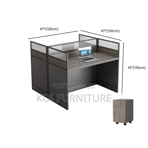 Office Workstation; Gray Rectangular Two User Workstation - thumbnail 6