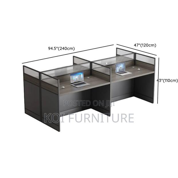 Office Workstation; Gray Rectangular Two User Workstation - thumbnail 9
