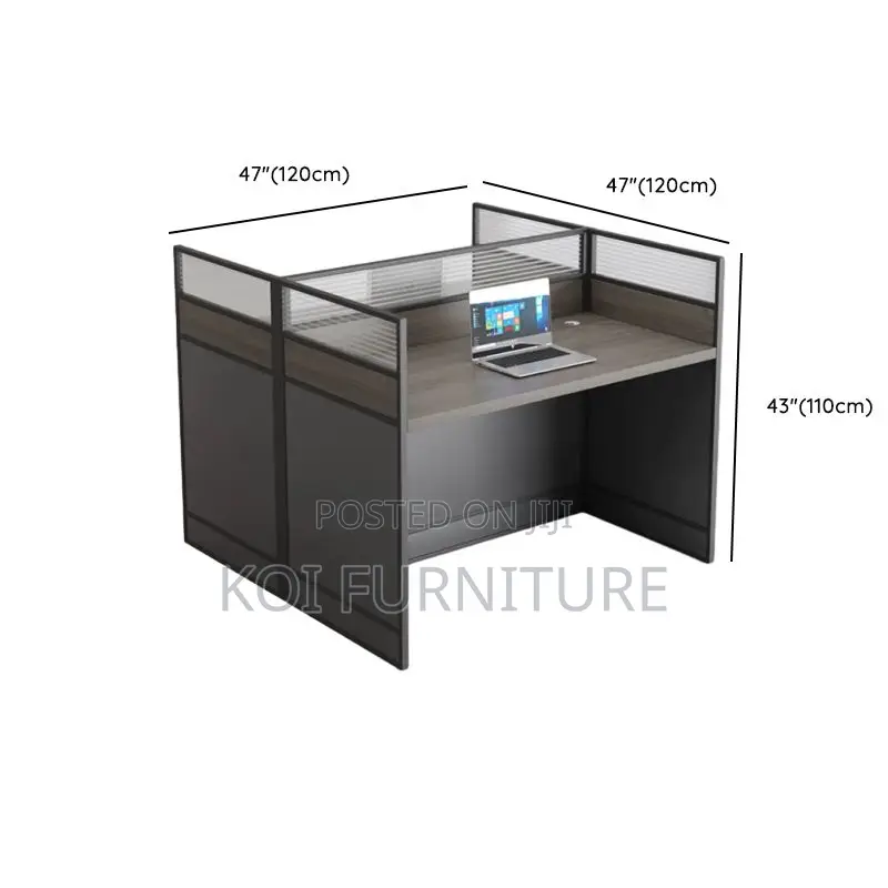 Office Workstation; Gray Rectangular Two User Workstation