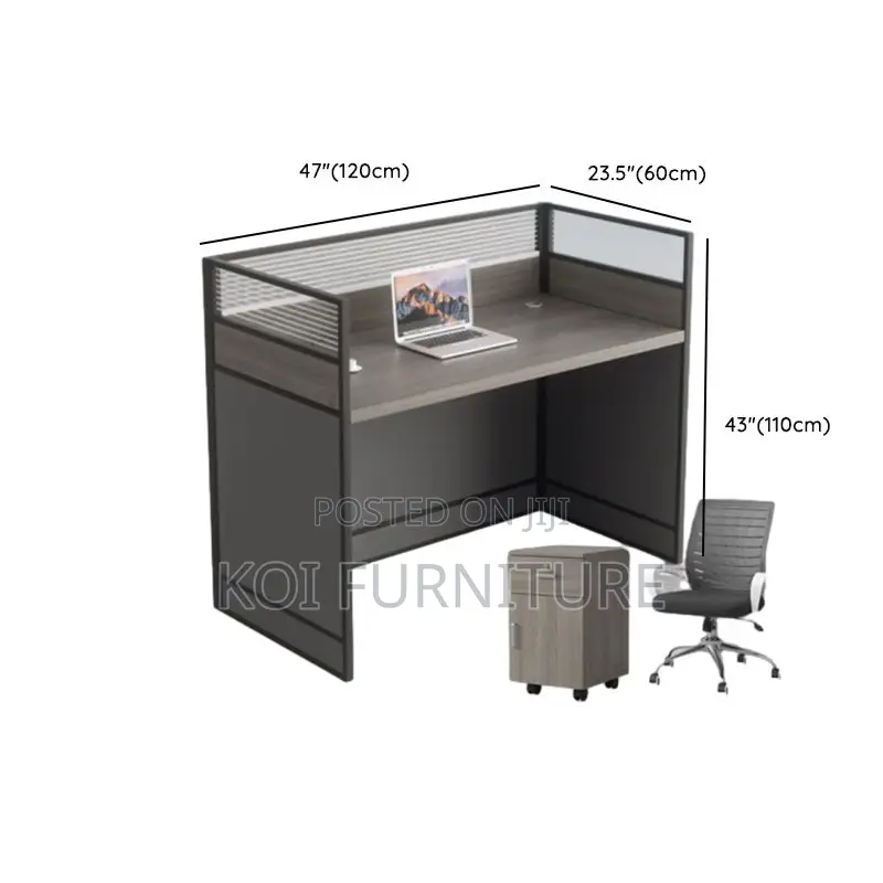 Office Workstation; Gray Rectangular Two User Workstation